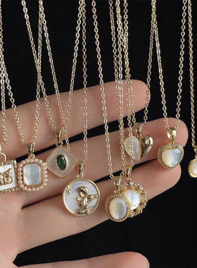 2024新款法式轻奢风项链锁骨链真贝壳日常百搭通勤可叠戴保色久