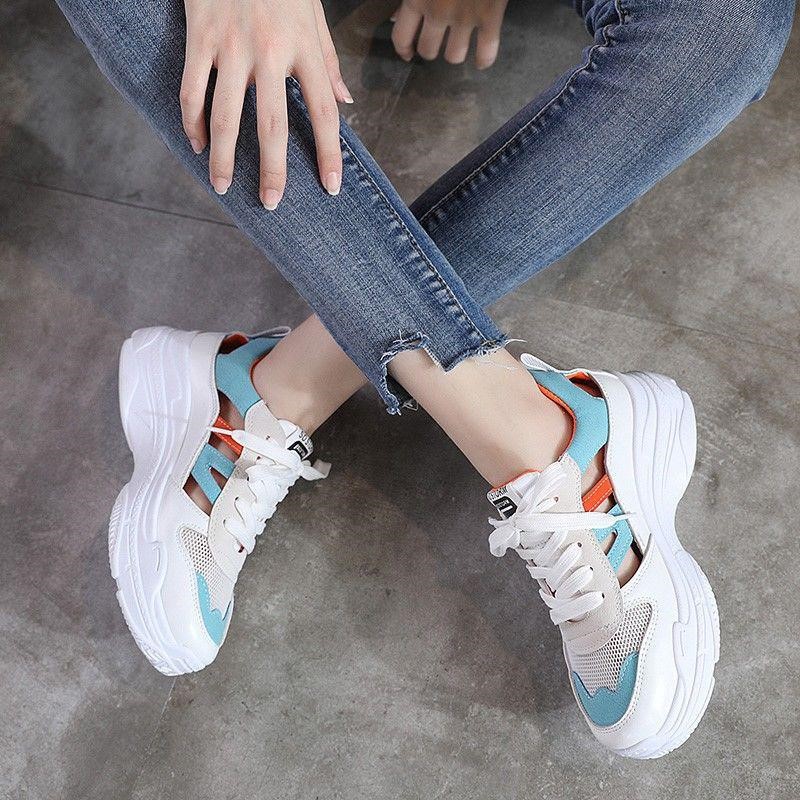 网面运动鞋女2019韩版单鞋小白鞋子平底凉鞋女学生休闲原宿老爹鞋|msdalam kategori Butik wanita / wanita, pakaian - dari Buy2taobao.com untuk memberikan perkhidmatan ejen Taobao profesional membeli