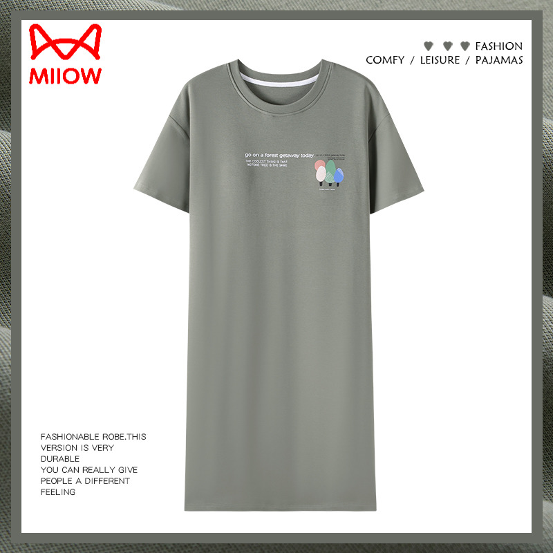 猫人女士纯棉夏季睡裙家居服