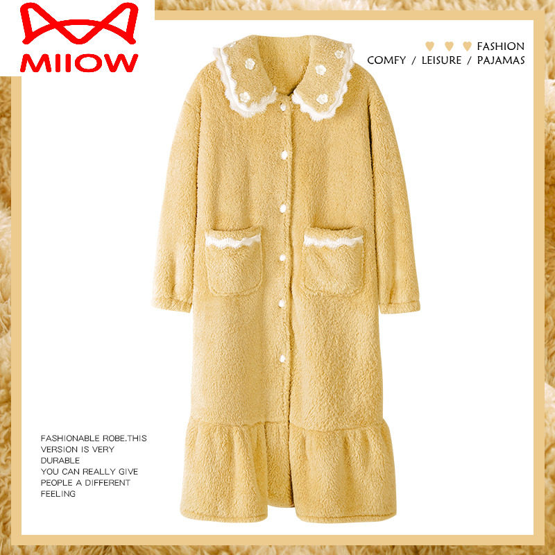 猫人睡袍女士睡衣冬季珊瑚绒加厚加绒浴袍秋冬法兰绒浴衣冬款,女士内衣/男士内衣/家居服,睡袍/浴袍,淘宝优惠券,粉丝福利购,淘宝优惠卷