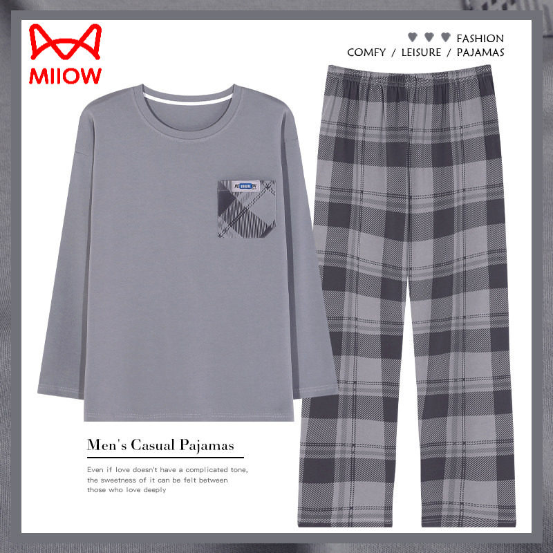 猫人睡衣男士春秋款纯棉长袖秋款加大码秋冬季休闲薄款家居服,女士内衣/男士内衣/家居服,睡衣/家居服套装,淘宝优惠券,粉丝福利购,淘宝优惠卷