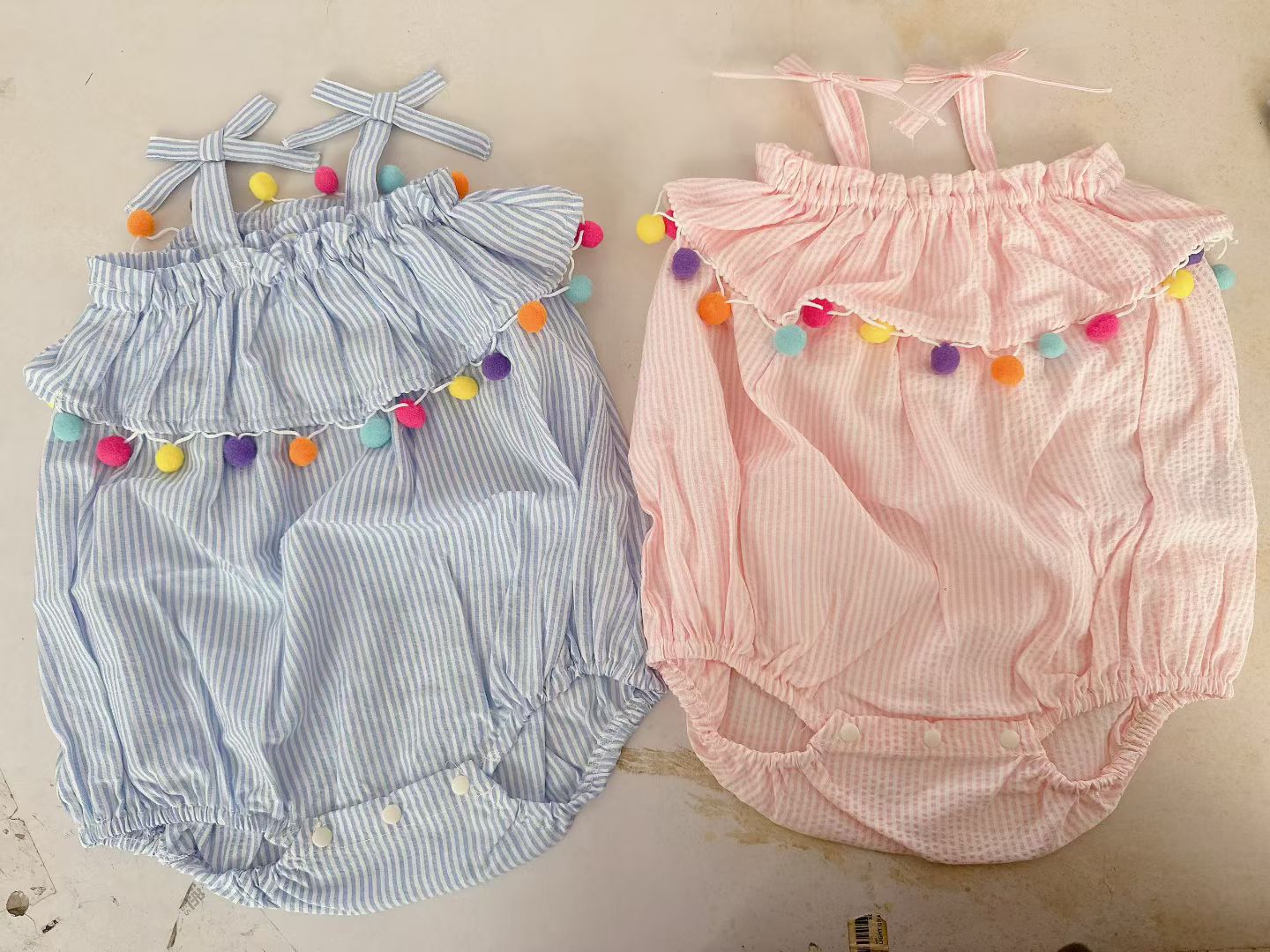 80-100码 出口婴儿衣服夏季连体衣短袖轻薄款女宝宝哈衣爬服A类图片