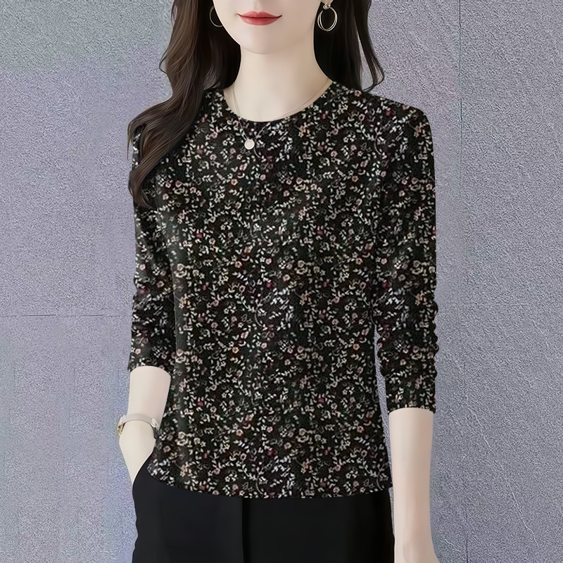 清仓捡漏~秋冬新款大码减龄洋气上衣2025时尚圆领T恤长袖女装打底