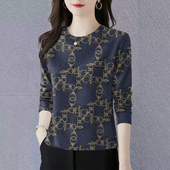 秋冬新款 女装 大码 圆领T恤长袖 打底 减龄洋气上衣2025时尚 清仓捡漏