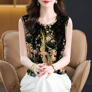 宽松减龄遮肚无袖 夏季 打底上衣 撞色吊带背心女2025新款 限购一件