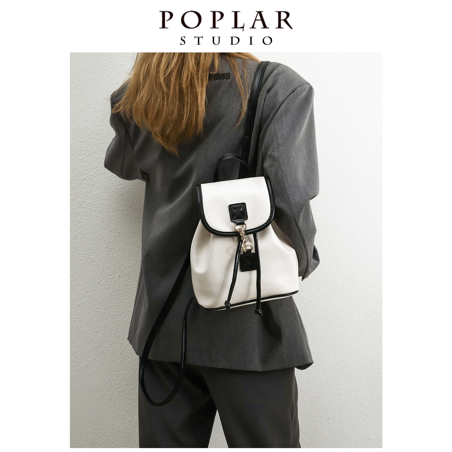 POPLAR小众高级感小香风双肩包女2023新款百搭手提单肩斜挎小背包-封面