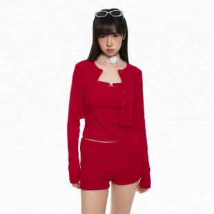 三件套装 纯欲风针织吊带开衫 绝美百搭辣妹穿搭 Prince夏季 King