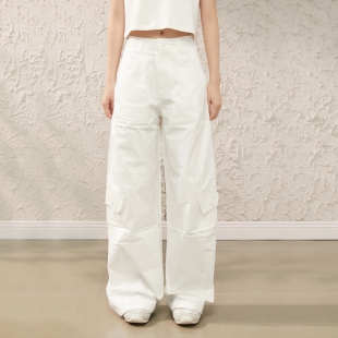 男女设计感休闲宽松水洗长裤 King 裤 多口袋弯刀工装 Prince美式