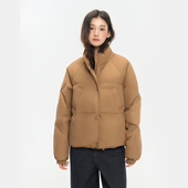 King 宽松棉服外套潮 2025新款 Prince棕色短款 白鸭绒羽绒服女冬季