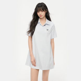 King 裙竖纹娃娃裙连衣裙 Prince夏季 甜美miu系少女小个子宽松衬衫