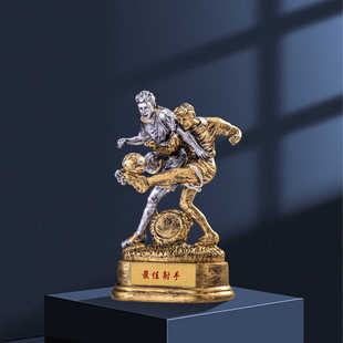 树脂古铜色足球奖杯定制金银铜体育运动会篮球比赛颁奖球赛金球奖