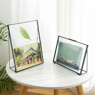 玻璃金属边框相框摆台6寸7寸8寸10寸5照片玻璃框相册展示框a4画框