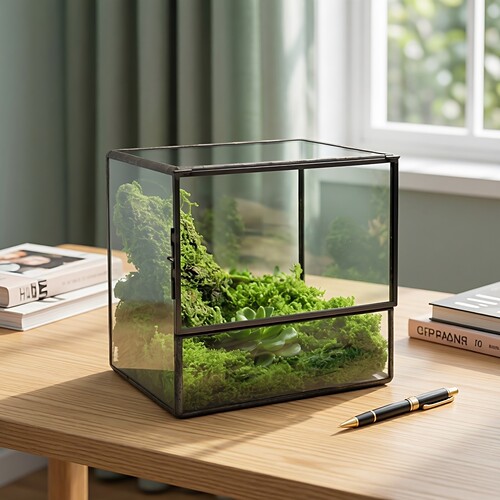 玻璃方形上翻盖苔藓微景观雨林缸