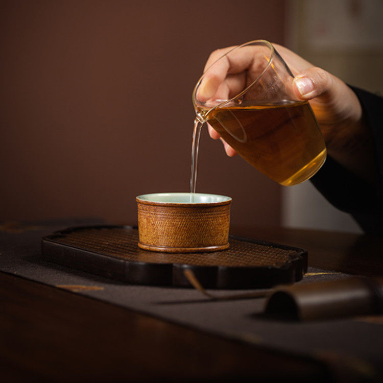 【土人斋】龙泉青瓷名家 黄灿 手工跳刀纹 纯手工品茗杯功夫茶杯