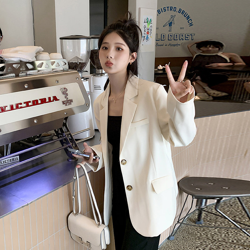 高级感炸街白色西装外套女春秋2025年新款小个子爆款oversize西服,女装西装,2C187
