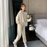 韩版时尚休闲圆领卫衣套装女2025春秋季新款宽松显瘦阔腿裤两件套，女装套装/套裙，2C187
