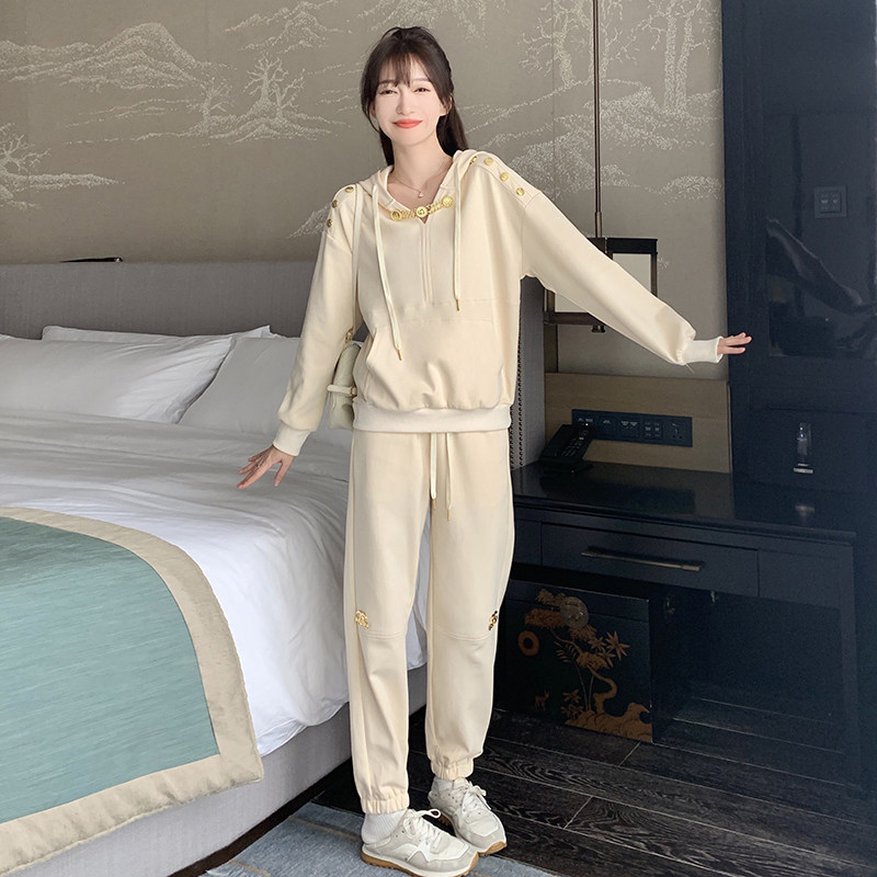 现货秋款金色链条时尚运动休闲套装两件套2C187-82269-P160-K238,女装套装/套裙,2C187