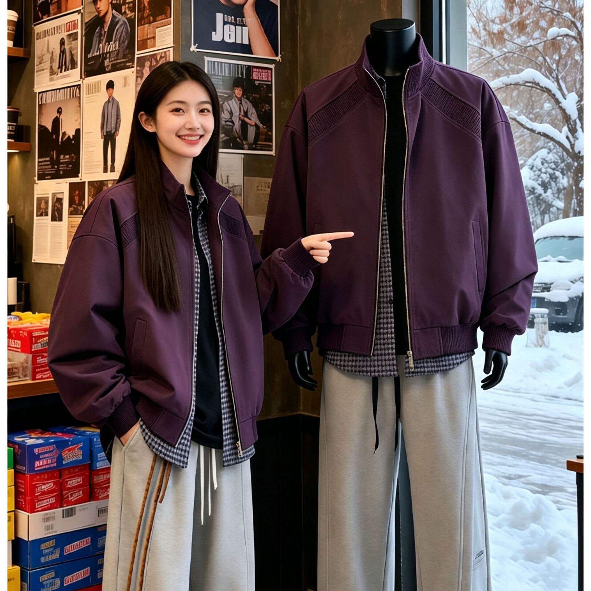 款春秋潮流痞帅高级感棒球服外套