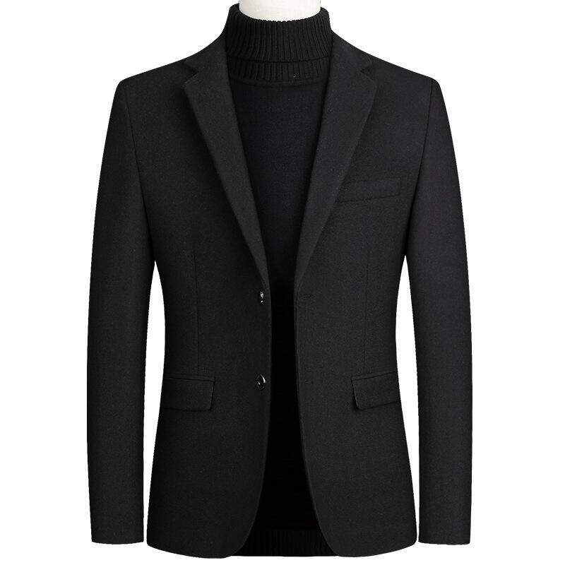 外套短款毛呢西服新款西装领外套