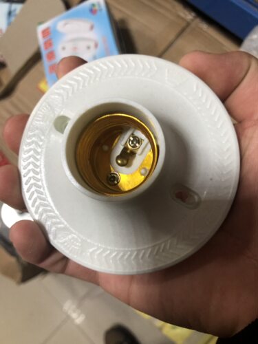 E27螺口灯头 E27防阻燃塑料平灯头 LED灯泡节能灯灯座 圆形大灯口