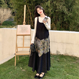 【现货26春新款】牛仔印花拼接裙套装2B233-9827-P175控278，女装套装/套裙，2B233