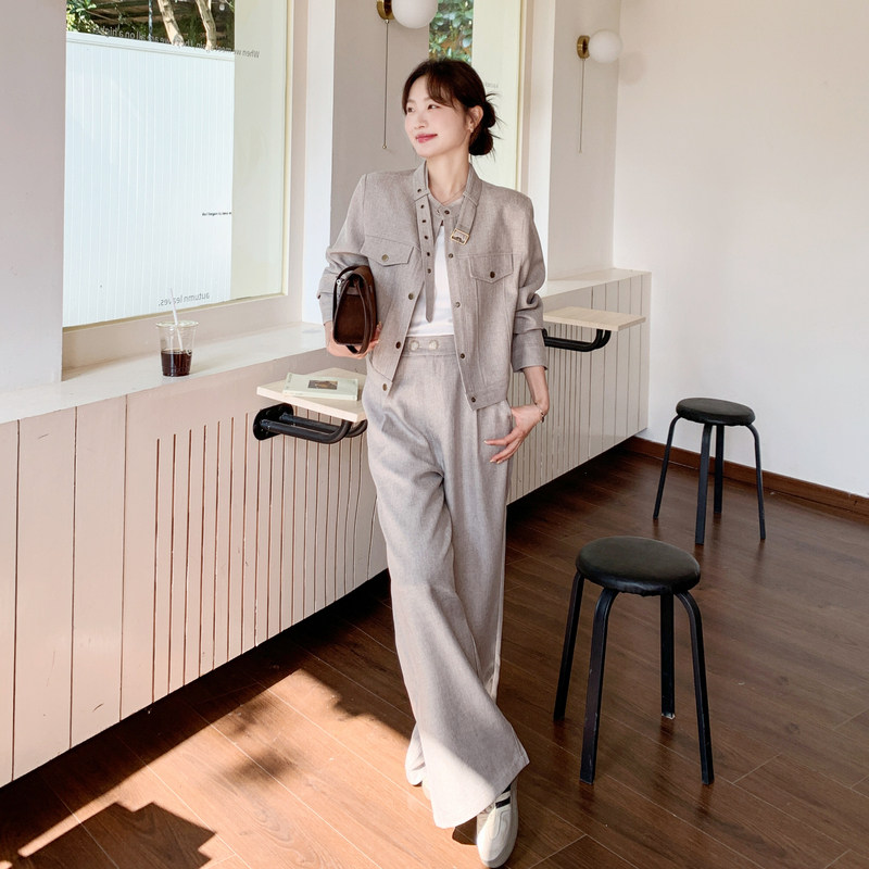 【现货26春新款】休闲夹克外套阔腿裤套装9825-P185298,女装套装/套裙,2B233