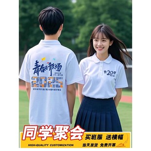 同学聚会T恤定制10年20周年毕业纪念班服POLO衫团建拍照统一服装
