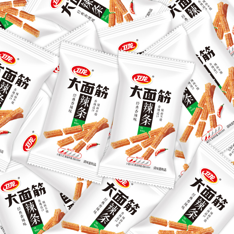 卫龙大面筋半斤一斤经典香辣味小吃宿舍小袋解馋小零食超市辣条