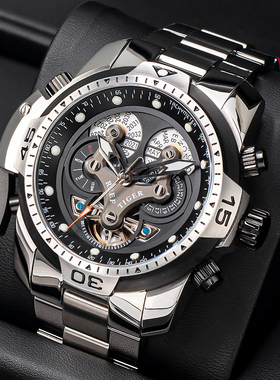 瑞夫泰格手表男时尚个性大表盘多功能全自动机械表强夜光 RGA3503