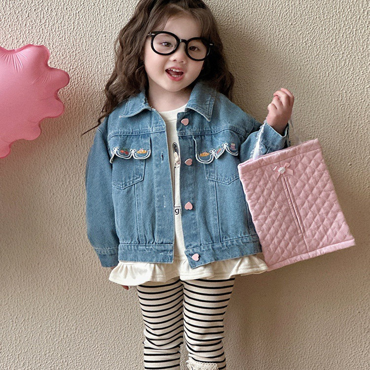 女童牛仔外套春秋季2025新款儿童韩版上衣小女孩洋气衣服宝宝春装