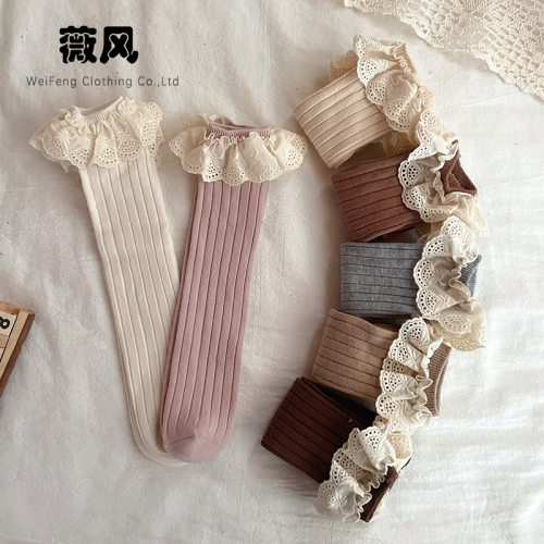 jk中大小童洛丽塔花边公主中筒袜