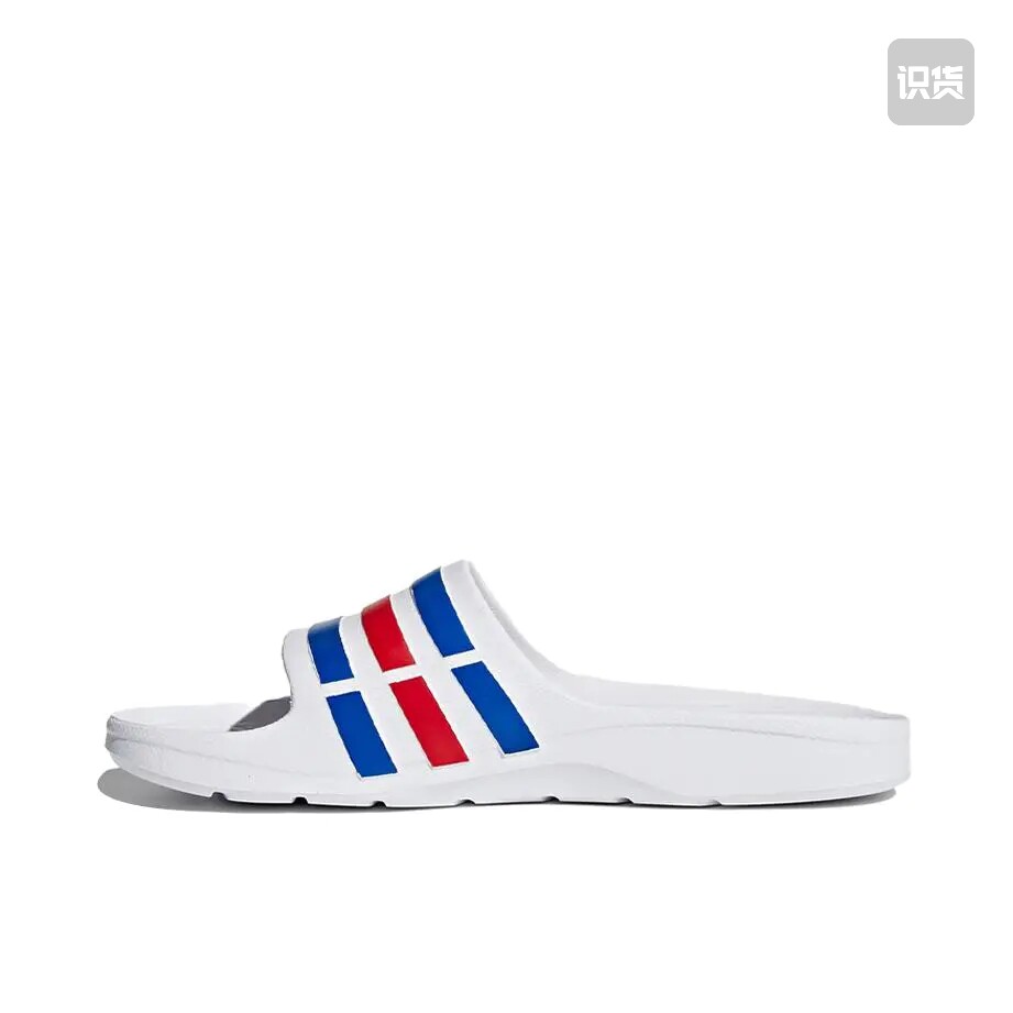 adidas Duramo Slide 防滑耐磨 拖鞋 白/蓝/红U43664山东ls仓