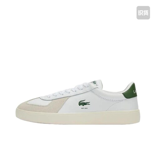 LACOSTE 板鞋 圆头复古舒适百搭 米色/白色49SFA0028-65T山东ls仓