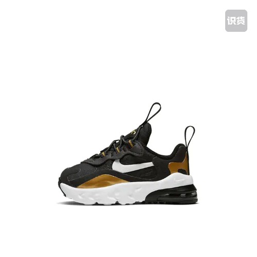 Nike Air Max 270 React 气垫 婴童/黑色/金色CD2654-005山东ls仓