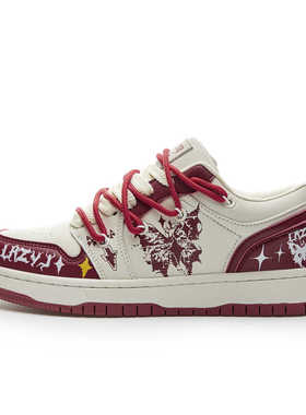 LAZY BONS 超纤皮鸳鸯鞋男女休闲鞋透气防滑耐磨增高 低帮板鞋