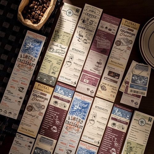 番茄酱少女长条可撕便签本 一杯咖啡一种心情系列 复古手账素材纸