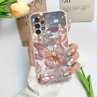 SamsungS26ultra适用24plus三星S25FE手机壳23+22加21u蝴蝶A56珍珠55女54case15电话20苹果17外16软betterfly