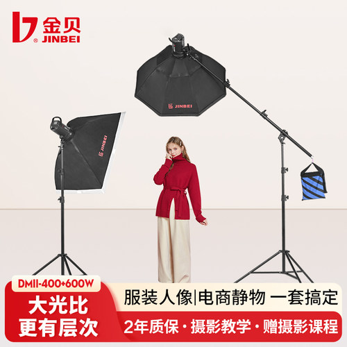 金贝DMII-400+600W摄影灯套装影棚拍摄影室闪光灯人像婚纱家具静物拍照补光灯
