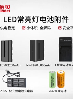 NP-F550/F970/V型卡口锂电池F型/V型卡口锂电池充电器EF型LED补光灯电源适配器