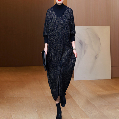 秋冬配大衣内搭打底长裙