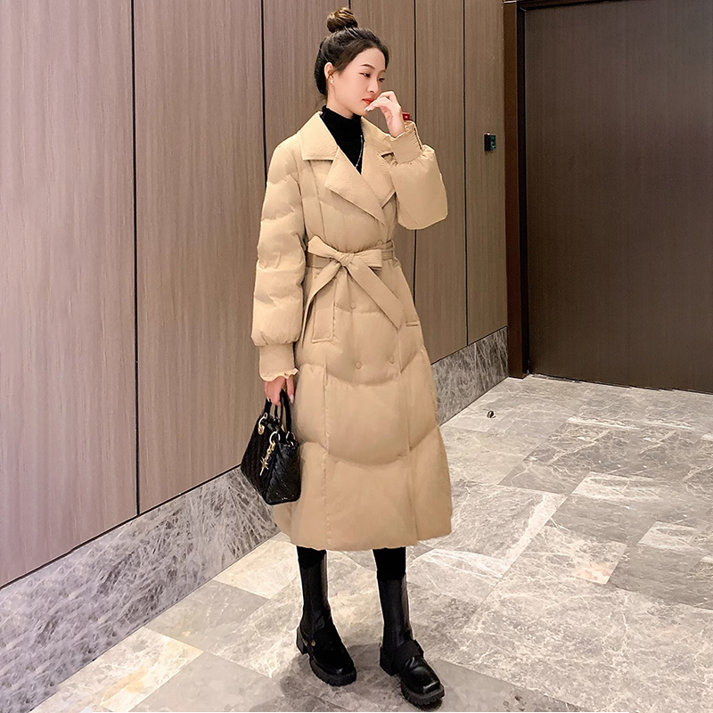 2025冬季新款西装领羽绒服女收腰长款白鸭绒巨好看的女款保暖外套