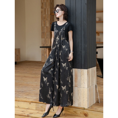 25夏季新款天丝背带裤连体阔腿裤