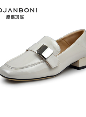 度嘉班妮方头牛漆皮商场同款粗跟深口女单鞋2024年春季新款71802
