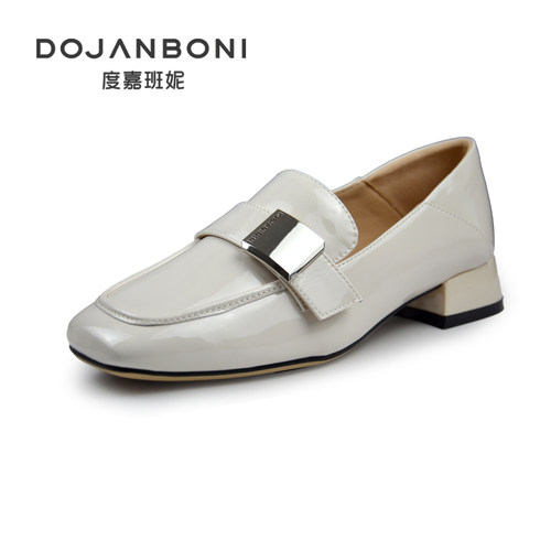 度嘉班妮单鞋牛漆皮粗跟