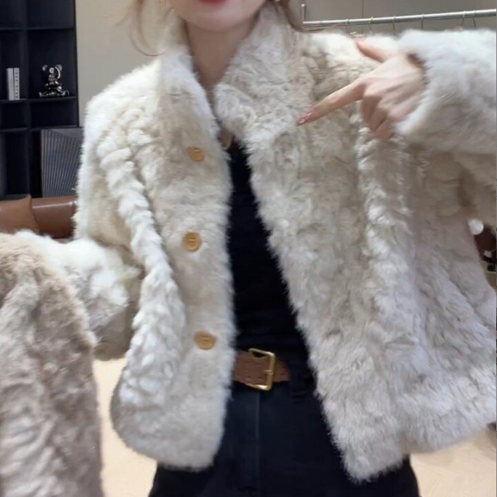 2025秋冬季新款复古立领洋气时尚纽扣毛毛短款外套上衣LK2508723,女装/女士精品,皮草,淘宝优惠券,粉丝福利购,淘宝优惠卷
