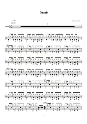 Linkin Park_Numb 无鼓伴奏 动态谱 爵士鼓歌曲架子鼓