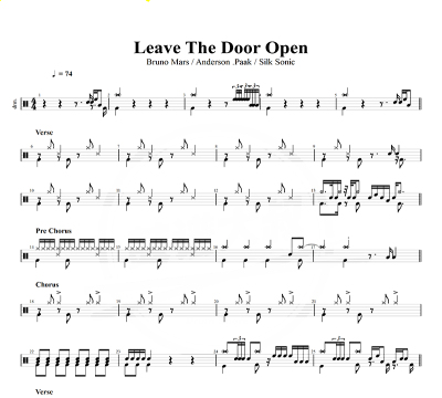 leave the door open 无鼓伴奏 动态谱 爵士鼓歌曲架子鼓