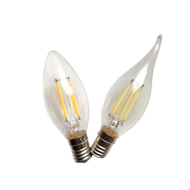 复古尖头拉尾灯泡E17 220V4W5W6W螺口日本灯具灯泡台灯吊灯泡磨砂