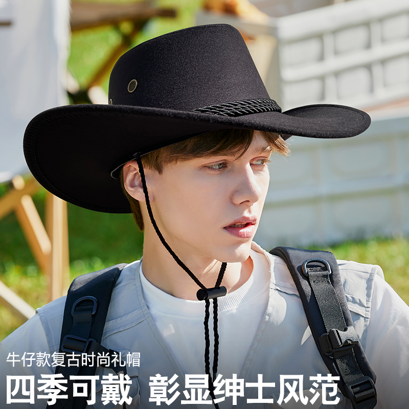 登山钓鱼帽西部牛仔帽骑士帽夏季户外旅游休闲男女士沙滩遮阳帽子