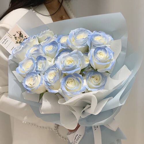 生日礼物送闺蜜女友有意义碎冰蓝玫瑰实用成品花束姐妹七夕情人节